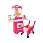 Vaikiška virtuvėlė su pirkinių vežimėliu +38 vnt. priedų.
